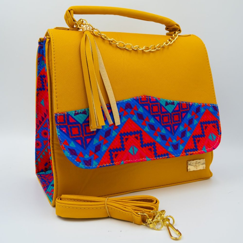 Faux Leather Crossbody Tote Bag